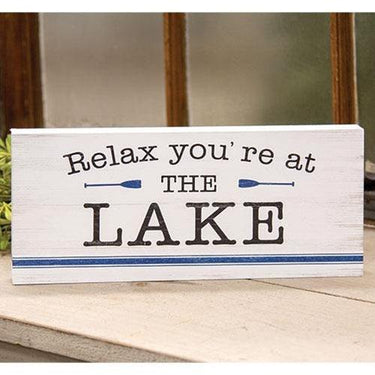 Relax You're at the Lake Block Sign - The Fox Decor